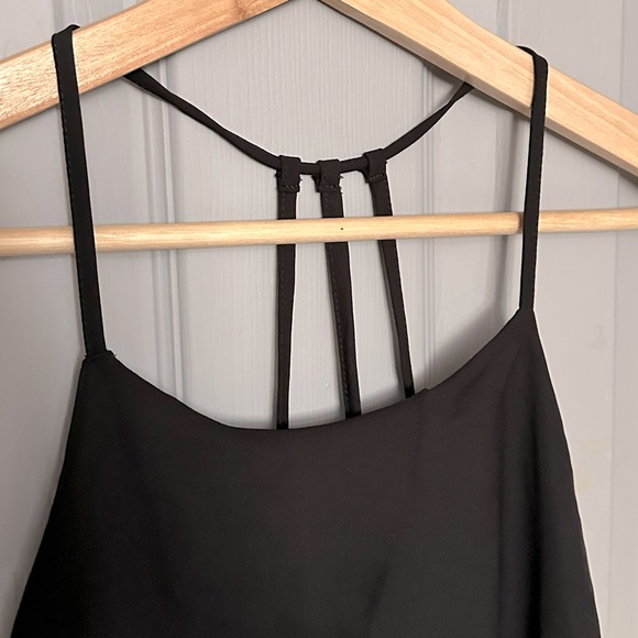 Black Strappy Flutter Top - Picture 2 of 6